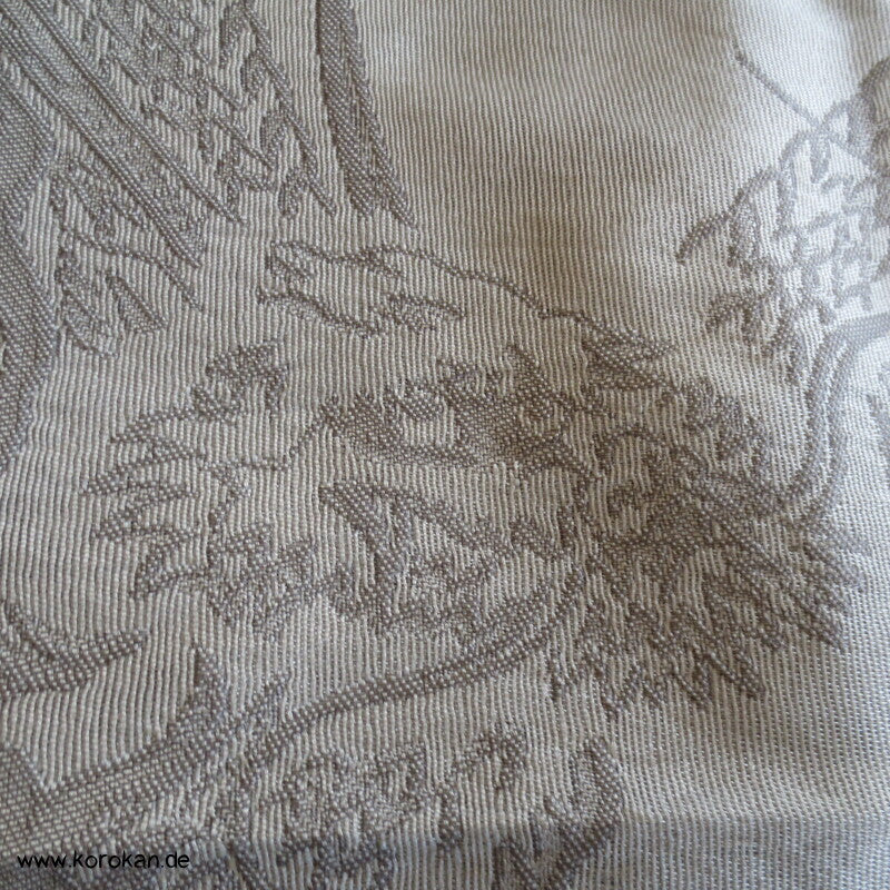 Drachen in hellgrau Fukuro / Hanhaba Obi Kimono Gürtel