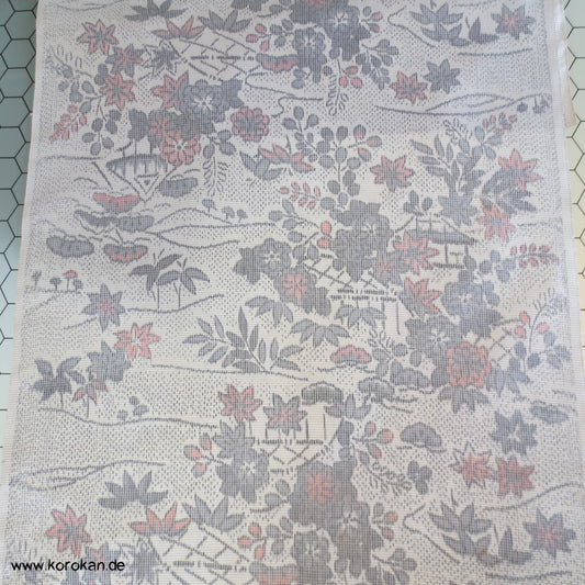 Gartenlandschaft Kasuri Tsumugi Kimono Seide