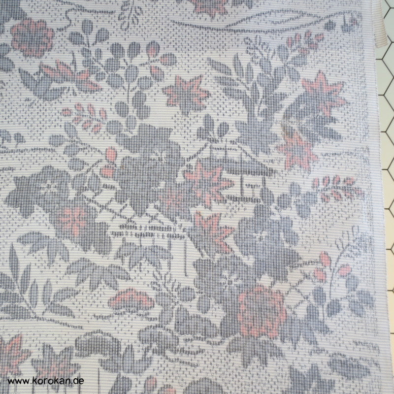 Gartenlandschaft Kasuri Tsumugi Kimono Seide