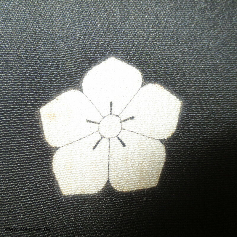 symmetrisches Bambusmuster antiker Seidencrepe Tomesode Kimono