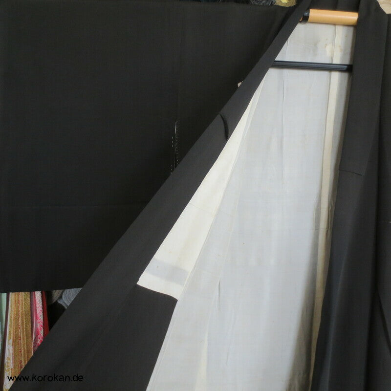 symmetrisches Bambusmuster antiker Seidencrepe Tomesode Kimono