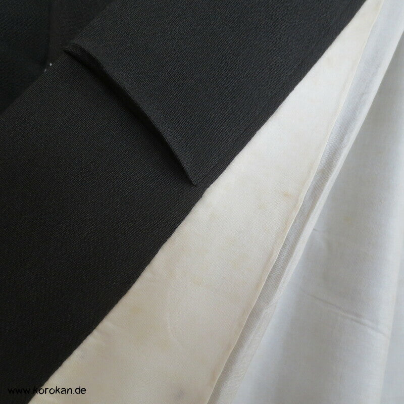 symmetrisches Bambusmuster antiker Seidencrepe Tomesode Kimono