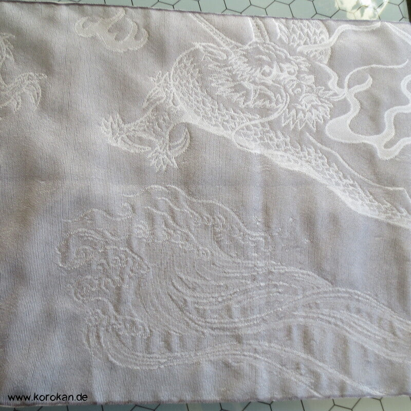 Drachen in hellgrau Fukuro / Hanhaba Obi Kimono Gürtel