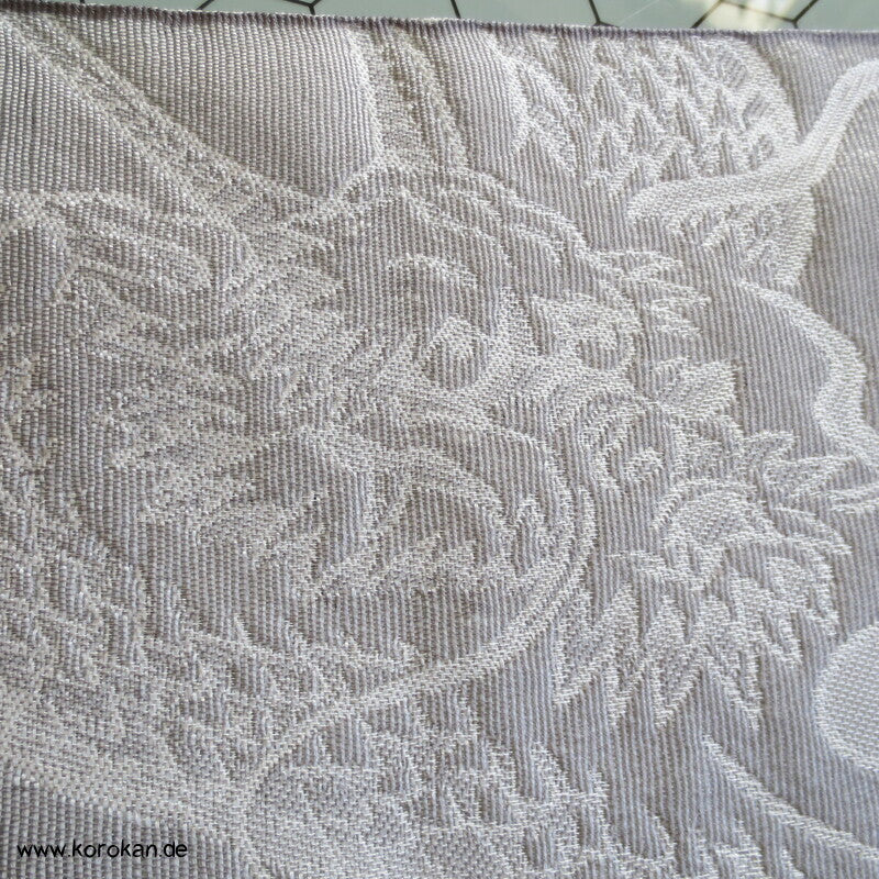 Drachen in hellgrau Fukuro / Hanhaba Obi Kimono Gürtel