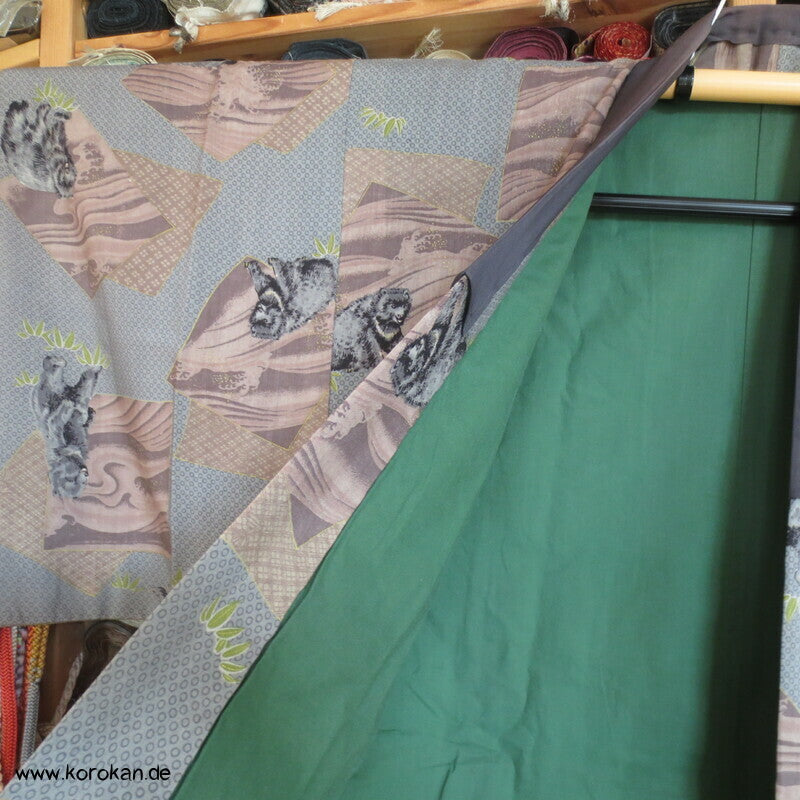 asiatische Schwarzbären Juban Wollmuslin Unterkimono