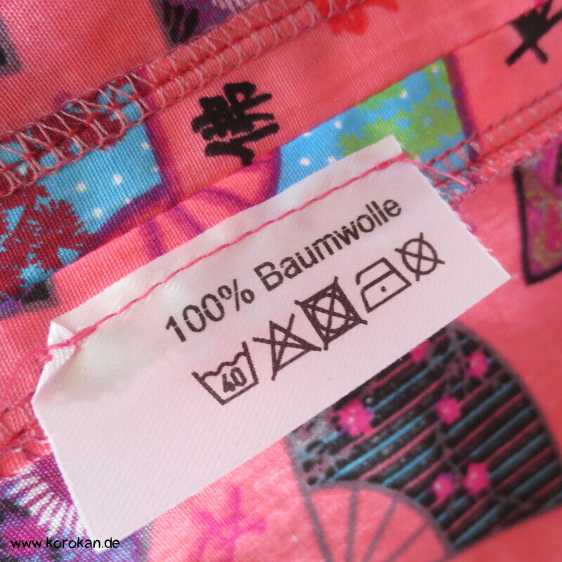Juban / Yukata Baumwoll Kimono, Fächer auf pink, NEU