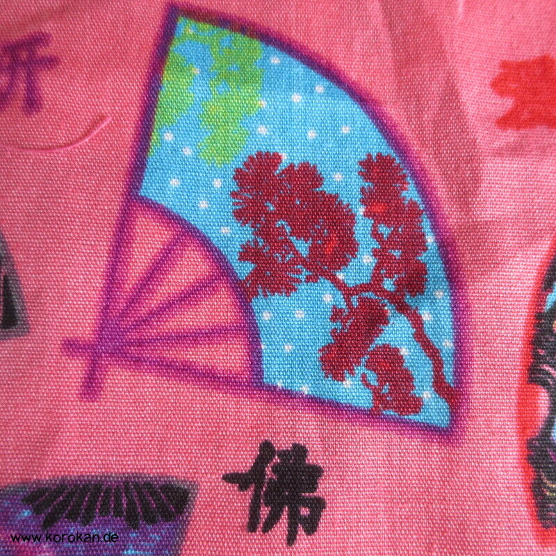 Juban / Yukata Baumwoll Kimono, Fächer auf pink, NEU