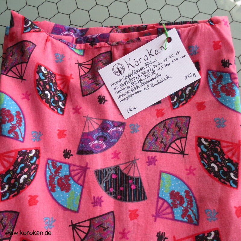 Juban / Yukata Baumwoll Kimono, Fächer auf pink, NEU
