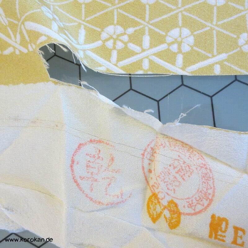 Asanoha Chirimen Crepe Seide Tanmono, abgepasst für Kimono