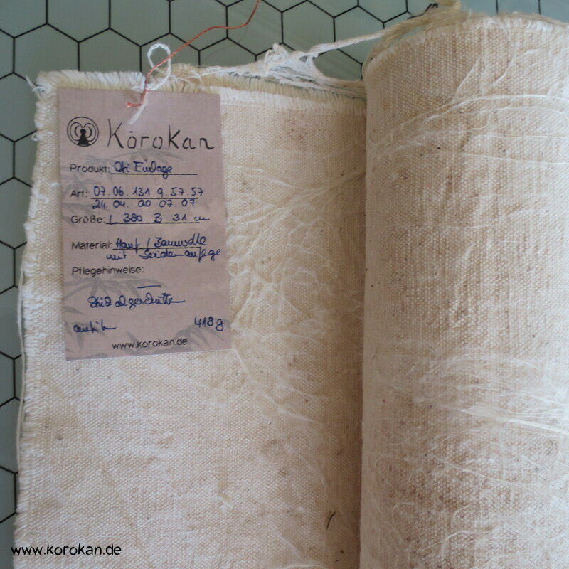 Obi Polster, antik, natur, mit Seidenauflage