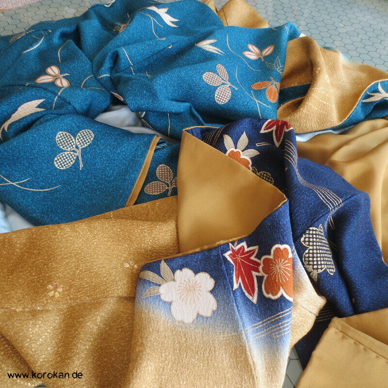 Homongi Kimono Seidencrepe Sandstrand zwischen Himmel und Wasser