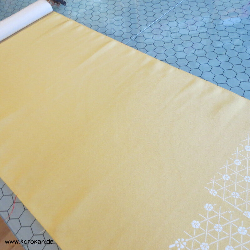 Asanoha Chirimen Crepe Seide Tanmono, abgepasst für Kimono