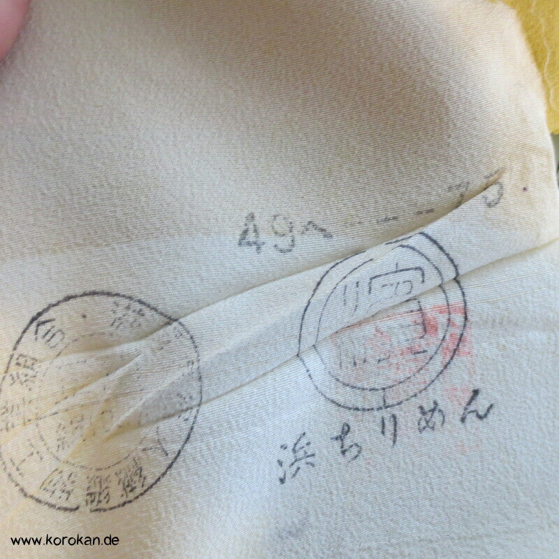 Asanoha Chirimen Crepe Seide Tanmono, abgepasst für Kimono