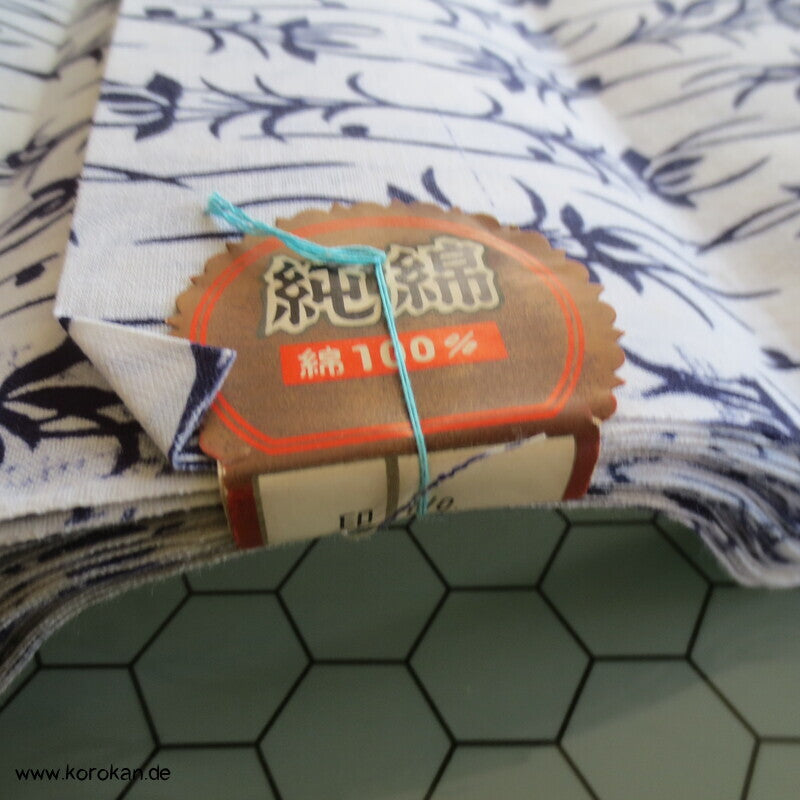 japanischer Yukata Baumwoll Stoff, originalgeheftet, heavenly Bamboo