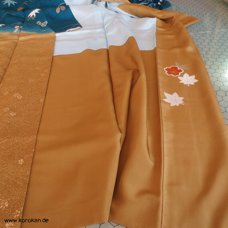 Homongi Kimono Seidencrepe Sandstrand zwischen Himmel und Wasser