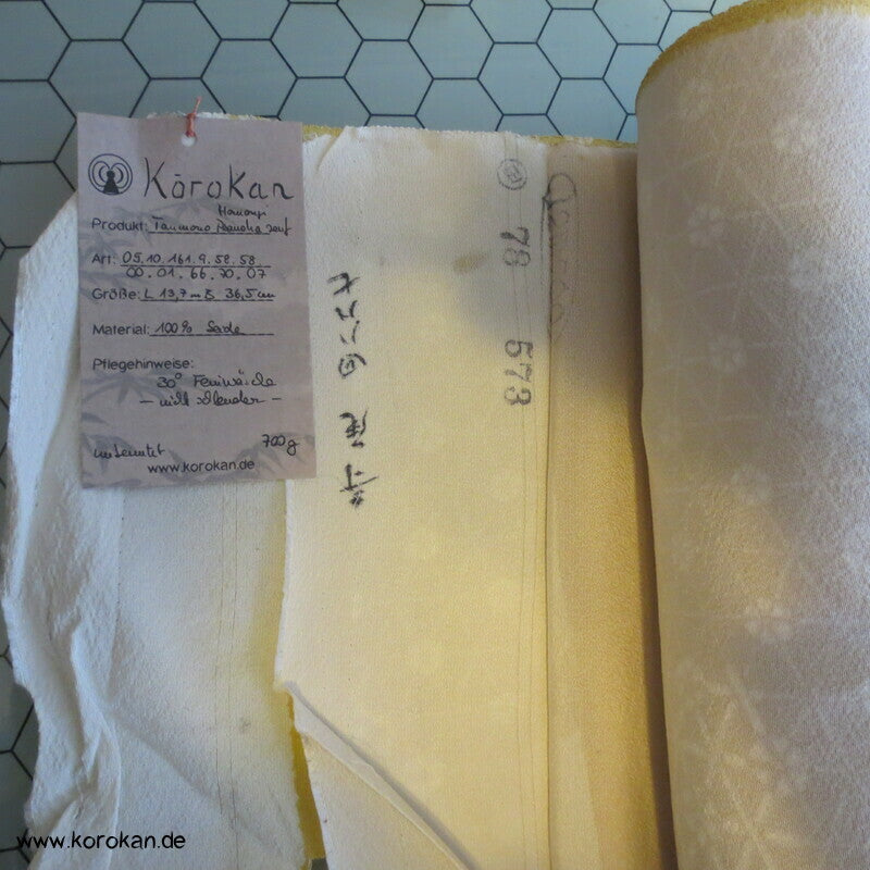 Asanoha Chirimen Crepe Seide Tanmono, abgepasst für Kimono