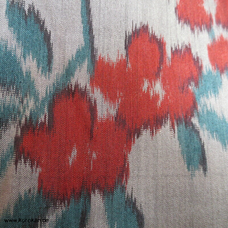 Japan Art Deco Ume Zweige auf blaugrau Meisen Seiden Kimono, nur Material