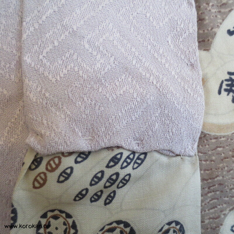 Männer Juban Unter Kimono mit Mah Jong Spielsteinen Honan Seide