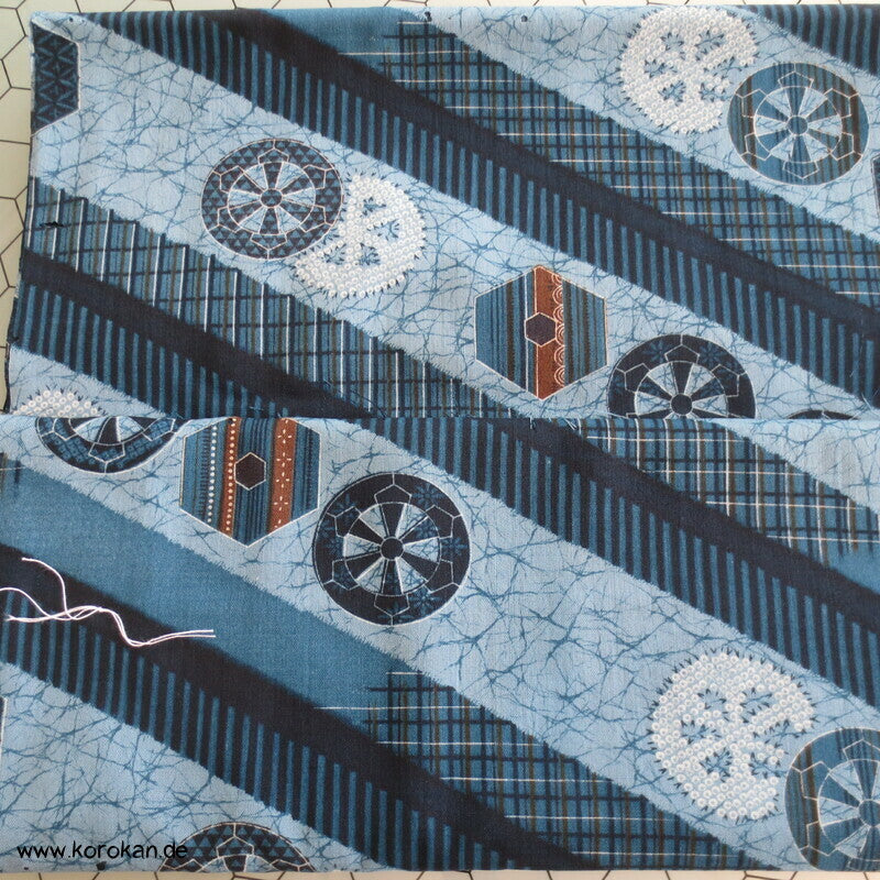 Männer Juban Kimono Wollmuslin diagonale Streifen
