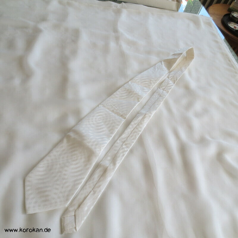 Krawatte Seide natur Damast gewebte Kreise über Streifen