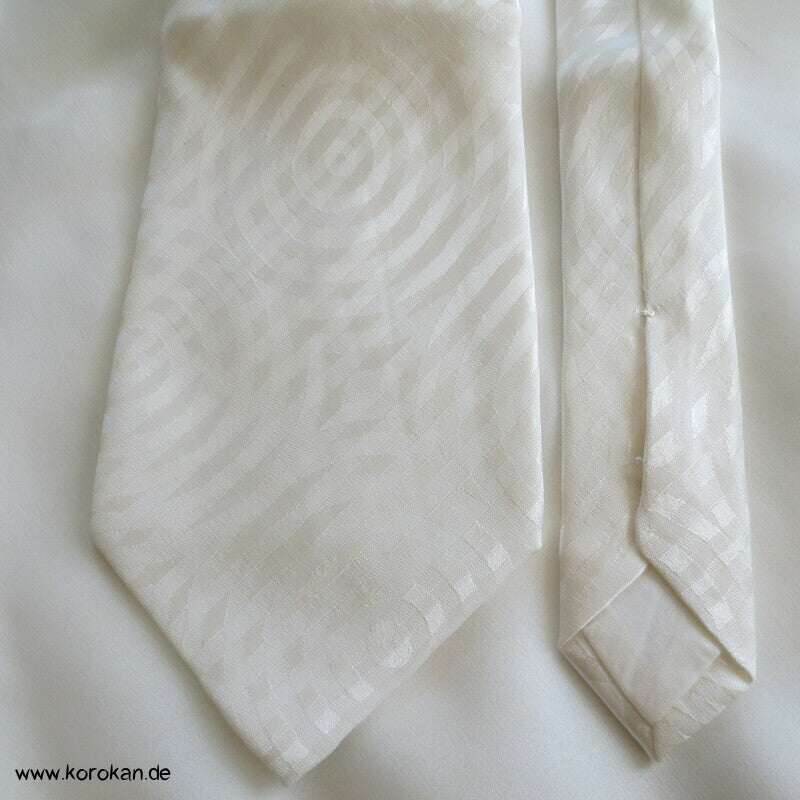 Krawatte Seide natur Damast gewebte Kreise über Streifen