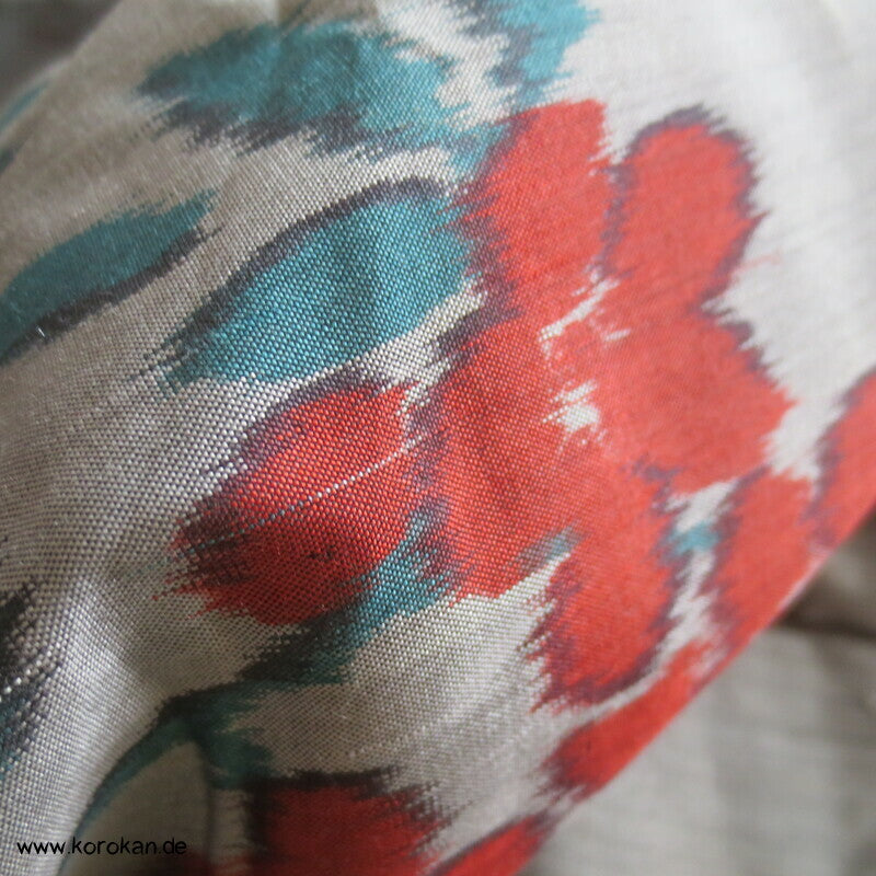 Japan Art Deco Ume Zweige auf blaugrau Meisen Seiden Kimono, nur Material