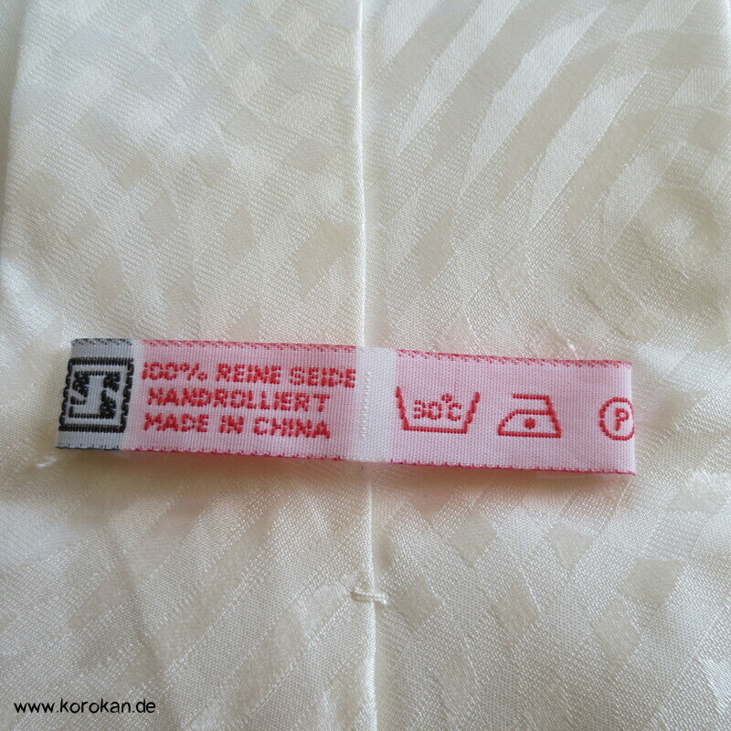 Krawatte Seide natur Damast gewebte Kreise über Streifen