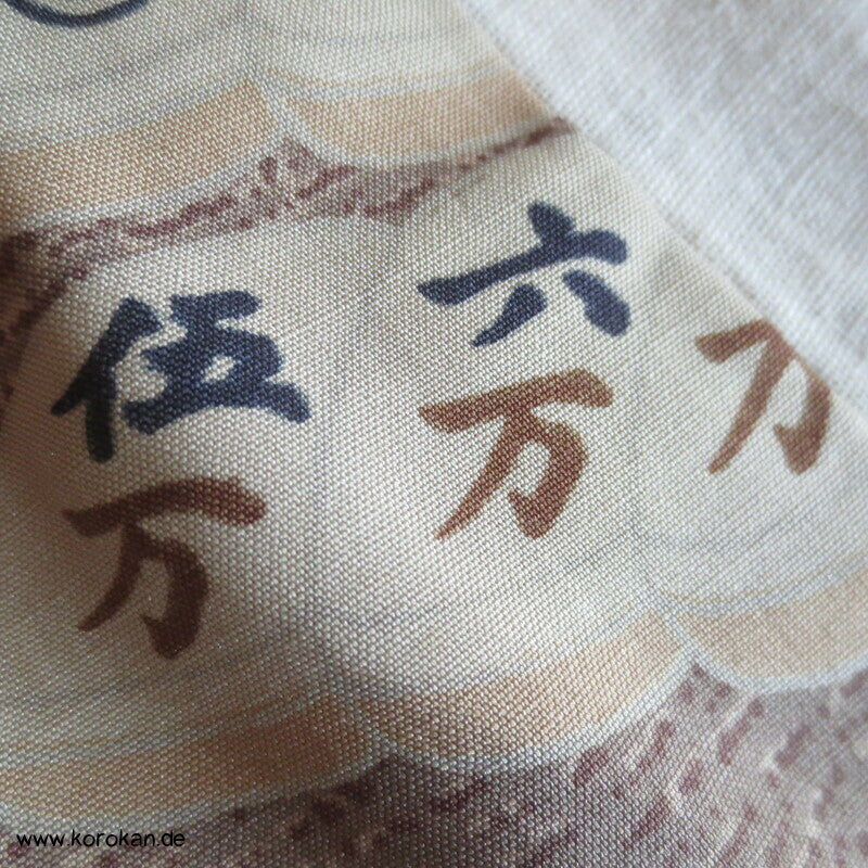 Männer Juban Unter Kimono mit Mah Jong Spielsteinen Honan Seide