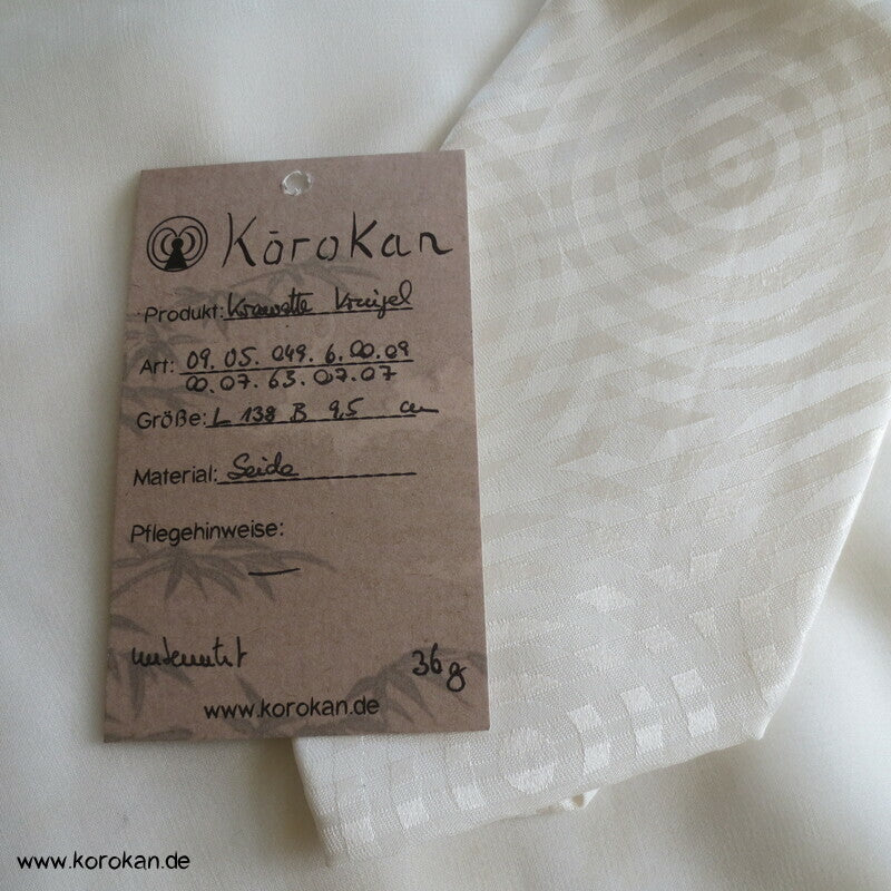 Krawatte Seide natur Damast gewebte Kreise über Streifen