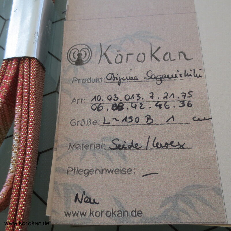 Saganishiki, Seidenbrokat, gold lachs rosa, neu