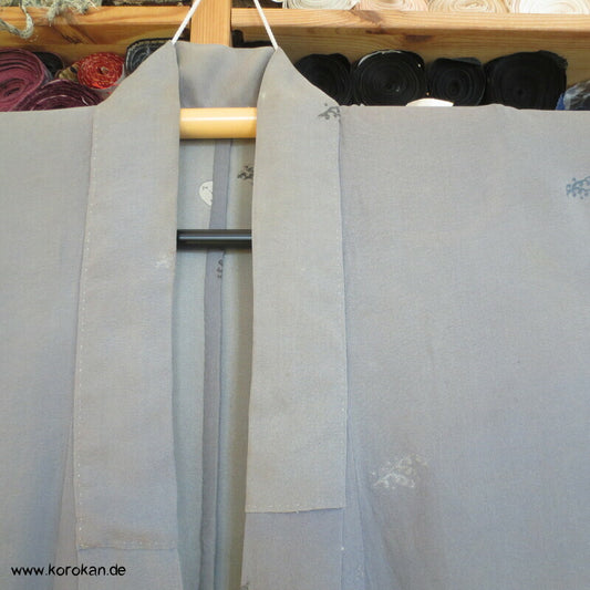feine Wellen in grau Hitoe Kimono Seidenjacquard
