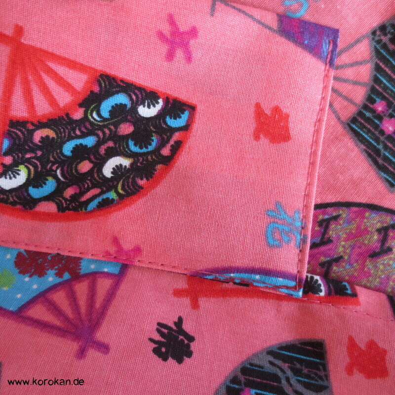 Juban / Yukata Baumwoll Kimono, Fächer auf pink, NEU