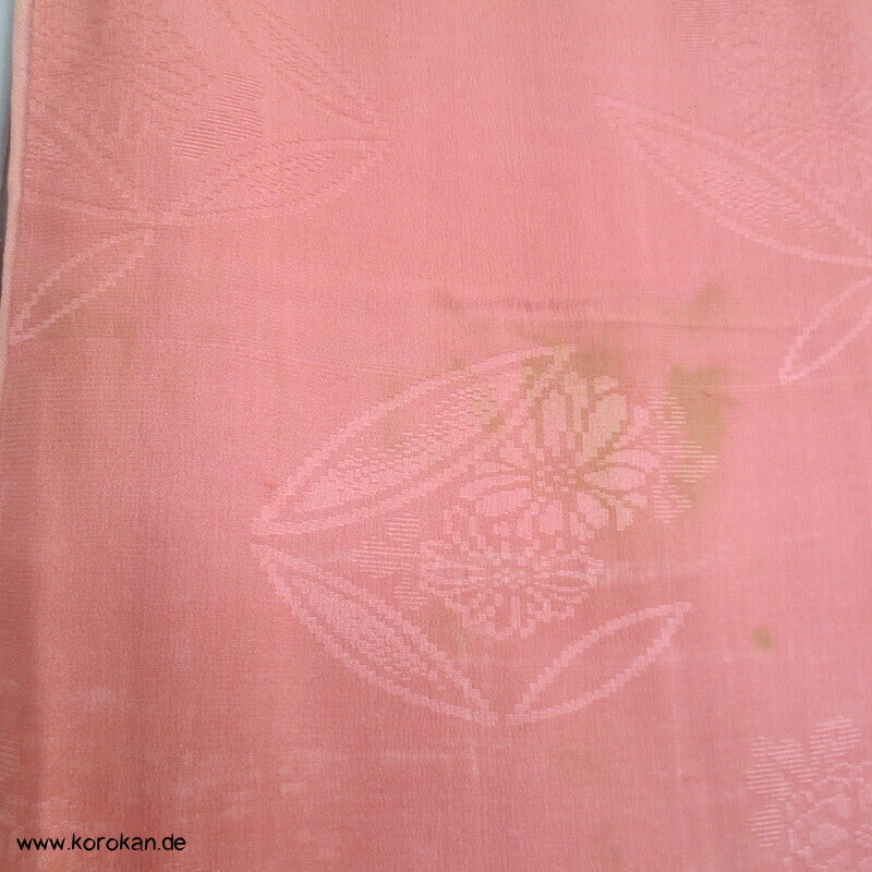 antiker Seidendamast Homongi Kimono mit klassischen Blumen Motiven