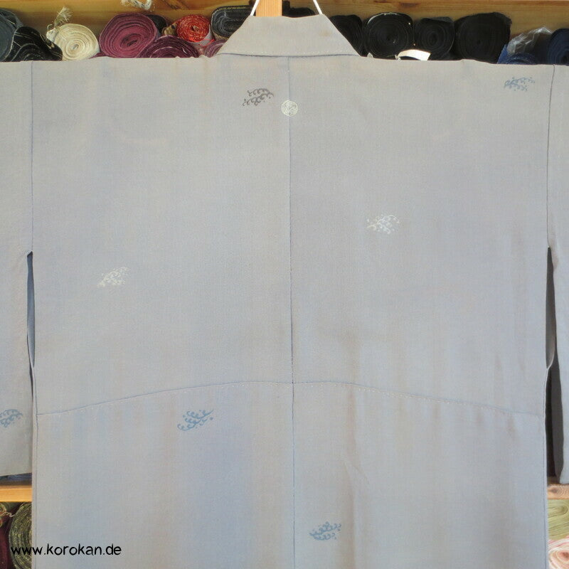 feine Wellen in grau Hitoe Kimono Seidenjacquard