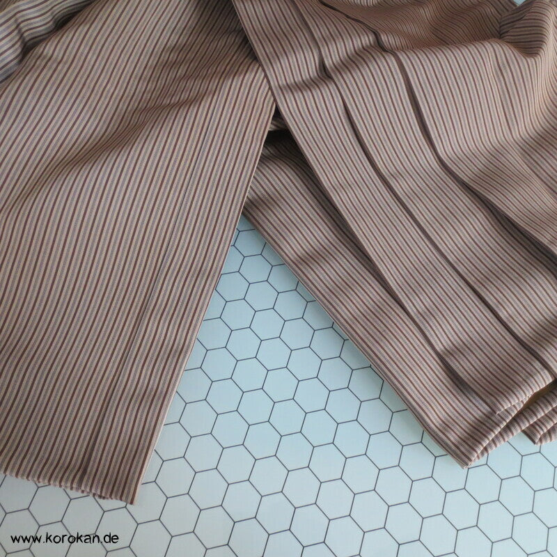 braun beige gestreifte Hakama - Umanori Hosen - Typ