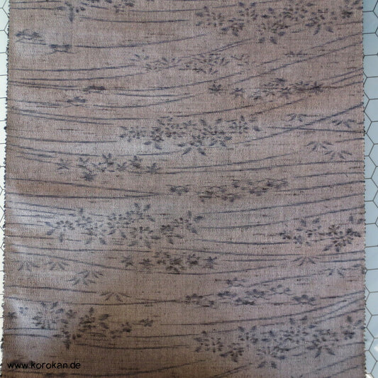 Blüten, Blätter, verwaschen, Kimono Wollmischgewebe