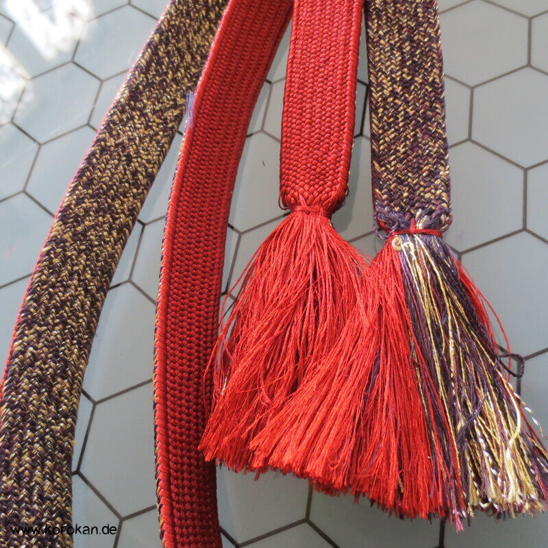 Obijime zimtbraun gold aubergine Wellen