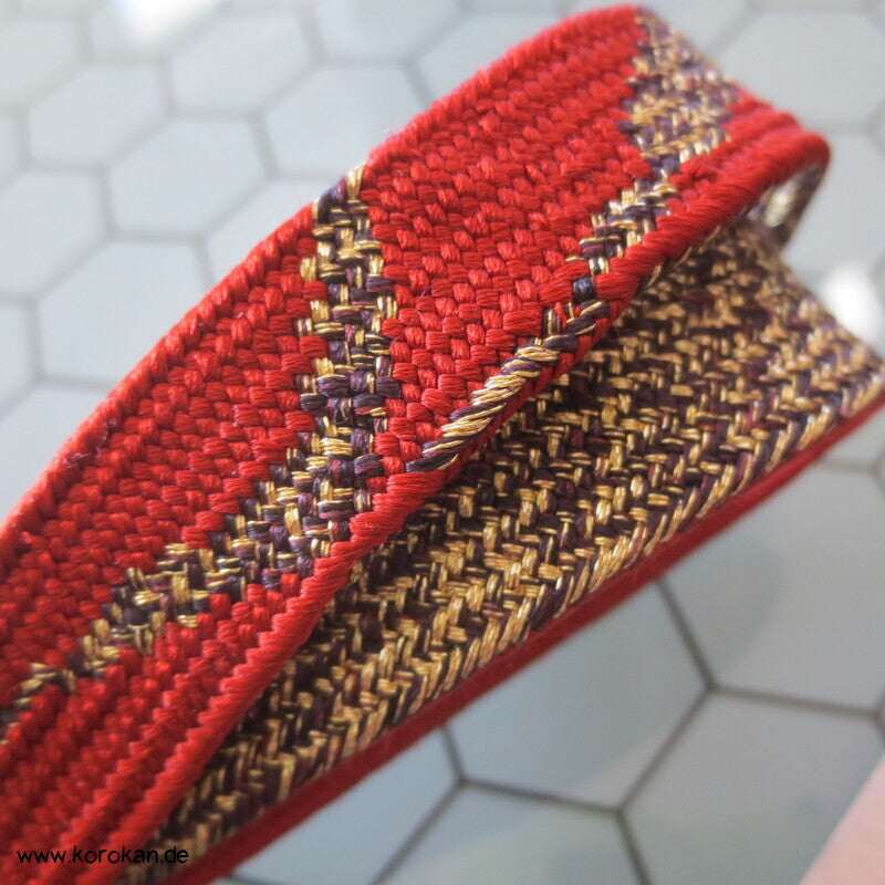 Obijime zimtbraun gold aubergine Wellen