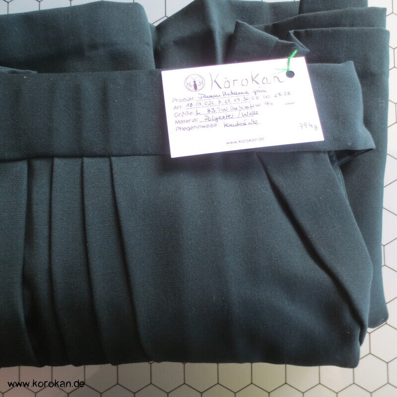Frauen Hakama dunkelgrüne Wollmischung
