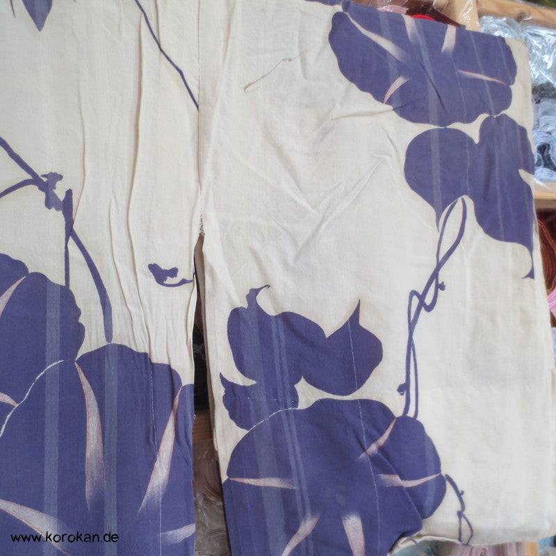 Prachtwinden Hitoe Komon Kimono aus halbtransparenter Sha Seide