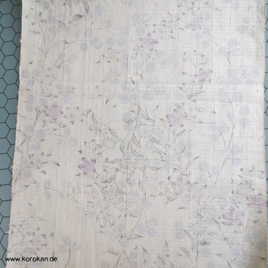 Blumendruck Tsumugi grobgewebte Kimono Seide