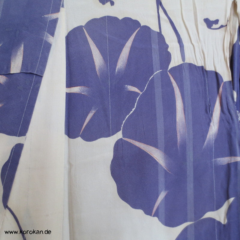 Prachtwinden Hitoe Komon Kimono aus halbtransparenter Sha Seide
