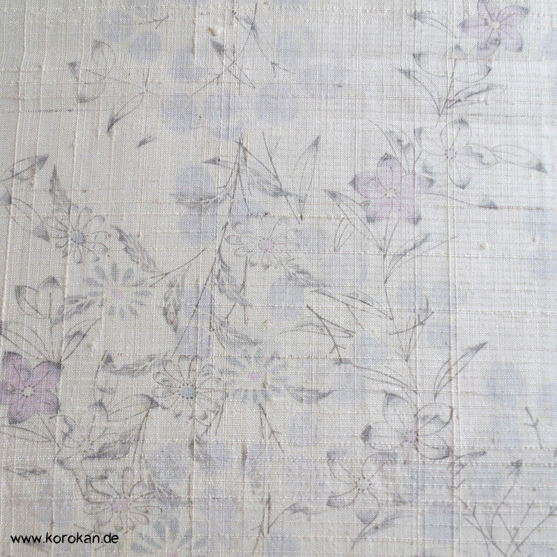 Blumendruck Tsumugi grobgewebte Kimono Seide