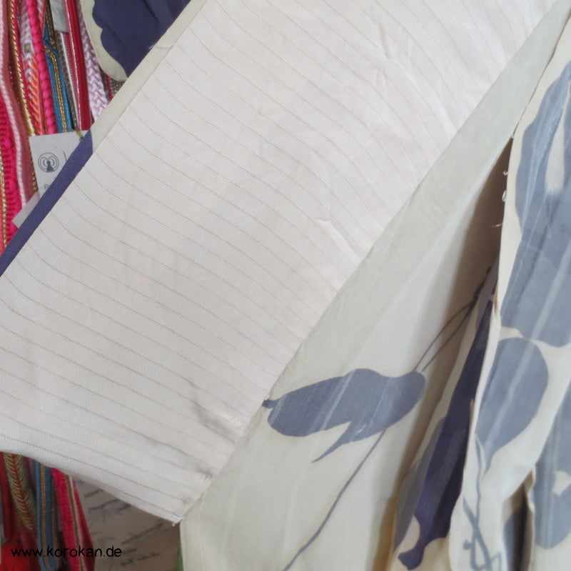 Prachtwinden Hitoe Komon Kimono aus halbtransparenter Sha Seide