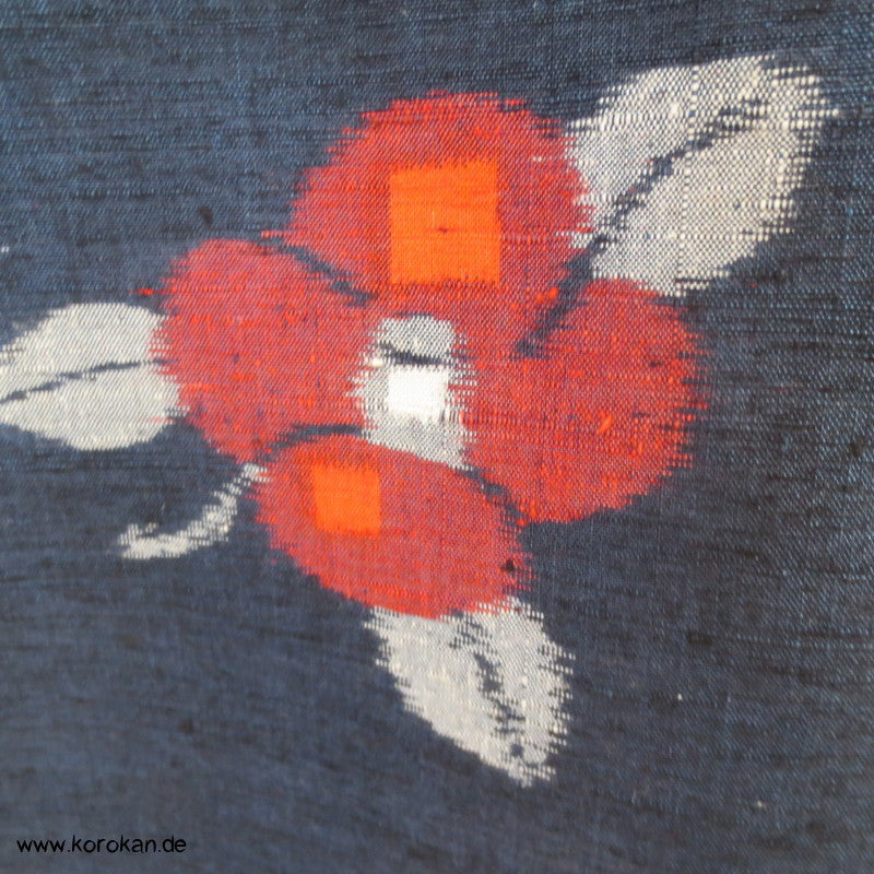 Kimono Tsumugi Seiden Kasuri Blüten 6 Bahnen Rock