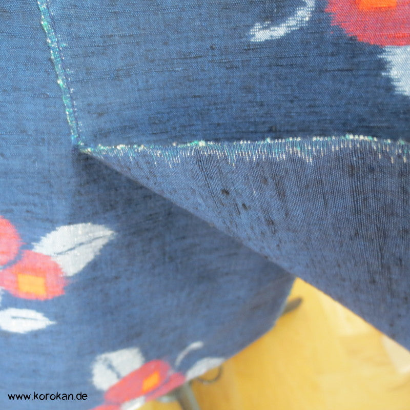 Kimono Tsumugi Seiden Kasuri Blüten 6 Bahnen Rock