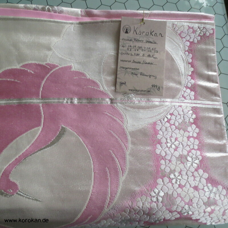 Fukuro Obi Seidenbrokat Kranich