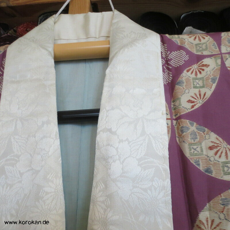 Shippo in mauve beige Seide Juban Unterkimono