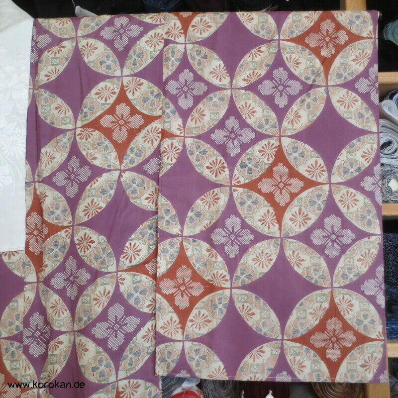 Shippo in mauve beige Seide Juban Unterkimono