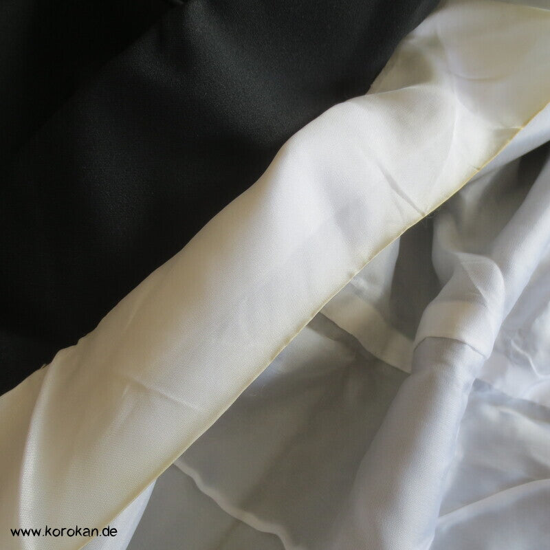 Paulownia Montsuki - schwarzer Synthetik Crepe Kimono
